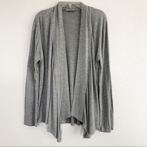 Her Story Light Gray Open Cardigan Sweater Small